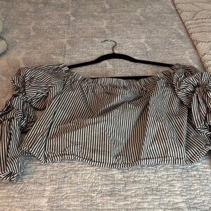 Cold Shoulder black and strips top